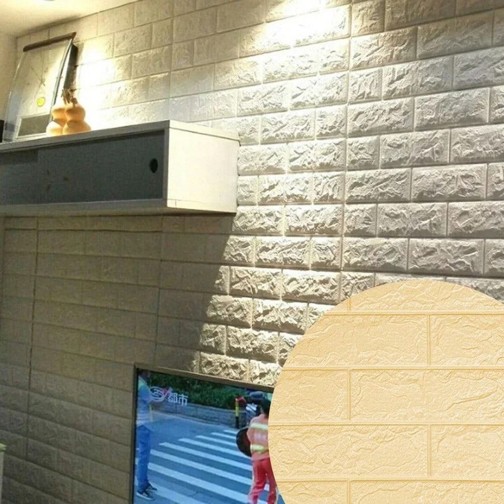 35x38.5CM DIY Self-adhesive 3D Wall Stickers For Bedroom Waterproof Home Decor Background Foam Brick Wallpaper