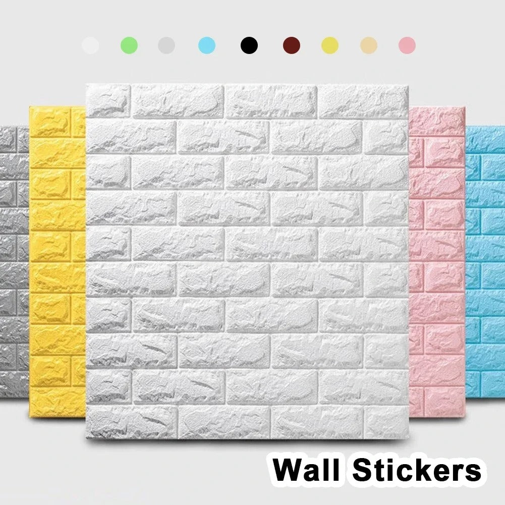 35x38.5CM DIY Self-adhesive 3D Wall Stickers For Bedroom Waterproof Home Decor Background Foam Brick Wallpaper