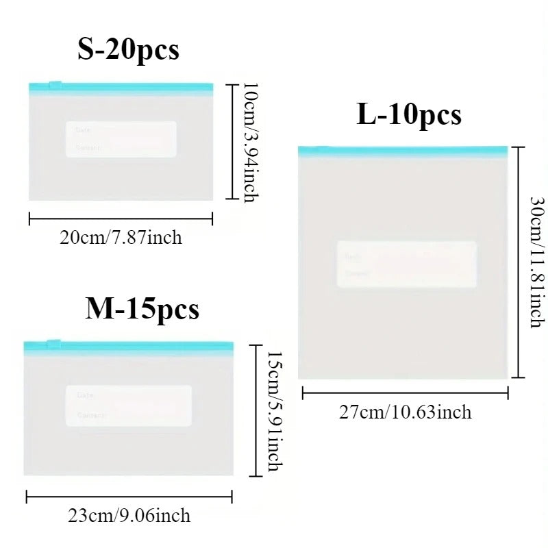 Self sealing fresh-keeping bags for food Household zipper sealed bag Suitable for refrigerator storage packaging and storage