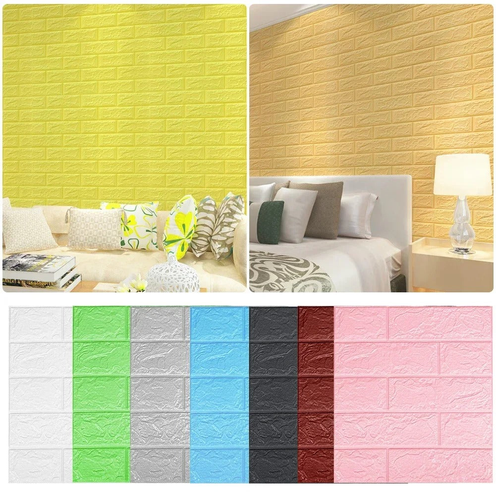 35x38.5CM DIY Self-adhesive 3D Wall Stickers For Bedroom Waterproof Home Decor Background Foam Brick Wallpaper