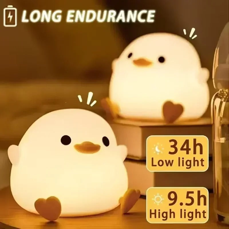 LED Night Lights Cute Sheep Panda Rabbit Silicone Lamp USB Rechargeable Timing Bedside Decor Kids Baby nightlight Birthday Gift