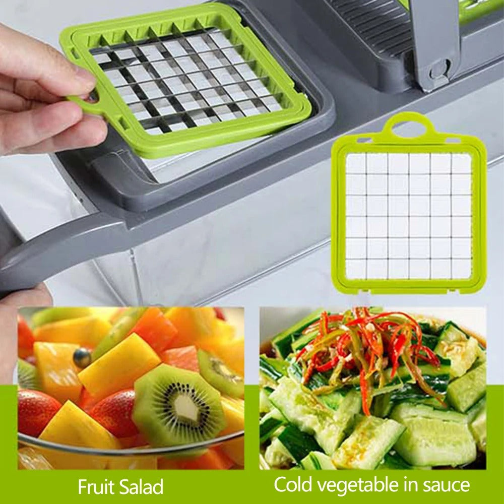 16-in-1 Multifunctional Vegetable Cutter & Slicer – Kitchen Tool with Interchangeable Blades