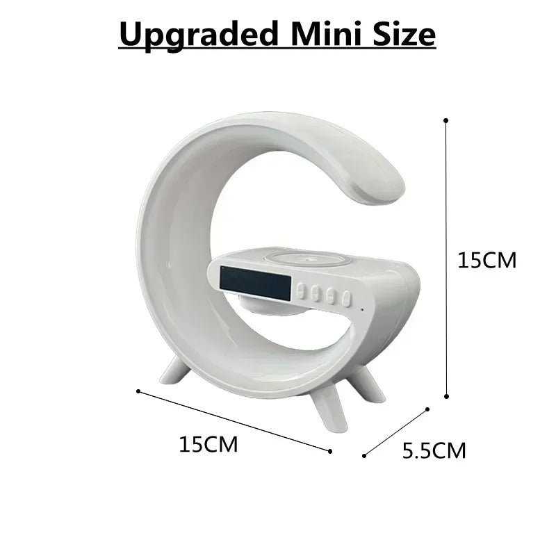 Original Wireless Charger Alarm Clock Speaker RGB Light Multifunction Fast charging Stand Dock For iPhone Samsung Xiaomi Huawei