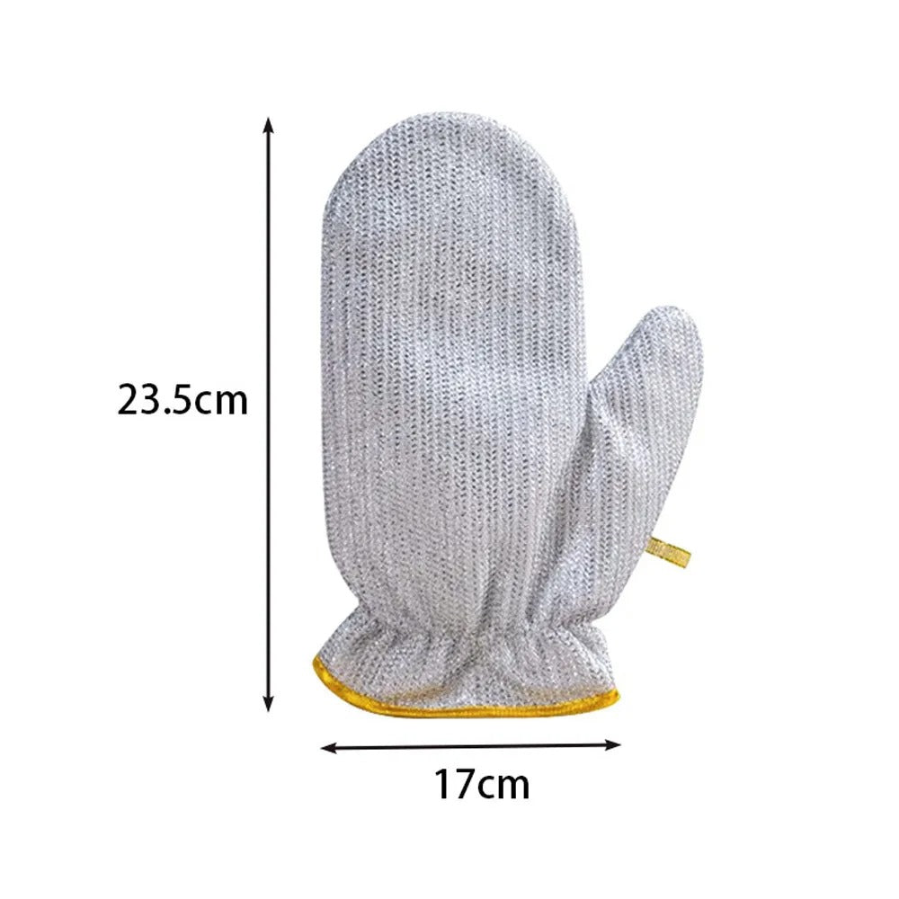 Rust Removal Cleaning Gloves Kitchen Insulation Gloves Steel Wire Dishwashing Cleaning Cloth Waterproof Pot Cleaning Gloves