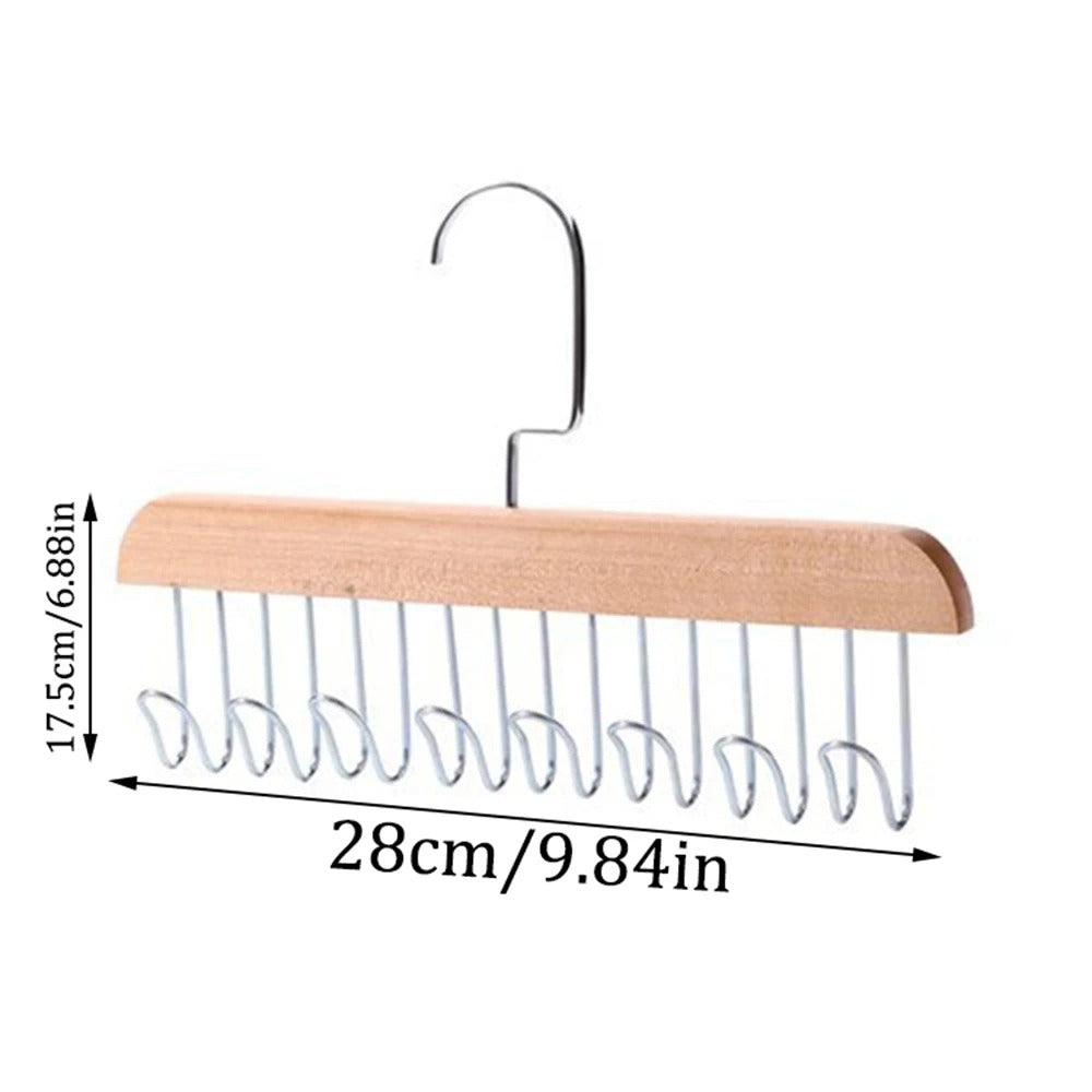 1/3/5PCS 8 Hooks Multi-function Wood Caps Belts Hanger High Quality Strong Wooden Storage Rack Tie Hanging No Trace Drying Rack