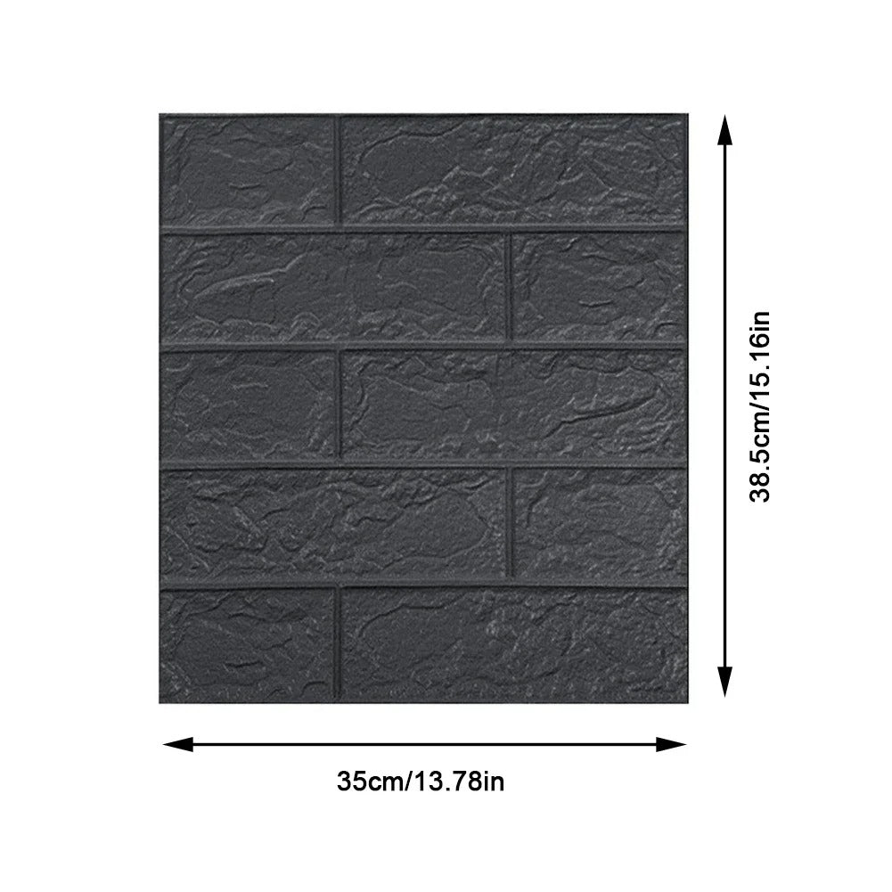 35x38.5CM DIY Self-adhesive 3D Wall Stickers For Bedroom Waterproof Home Decor Background Foam Brick Wallpaper