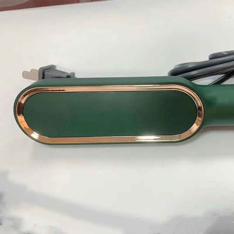 2-in-1 Heated Styling Brush and Curler, 5 Temperature Settings, Portable Electric Hair Straightener Fast Heating and Anti-Scald