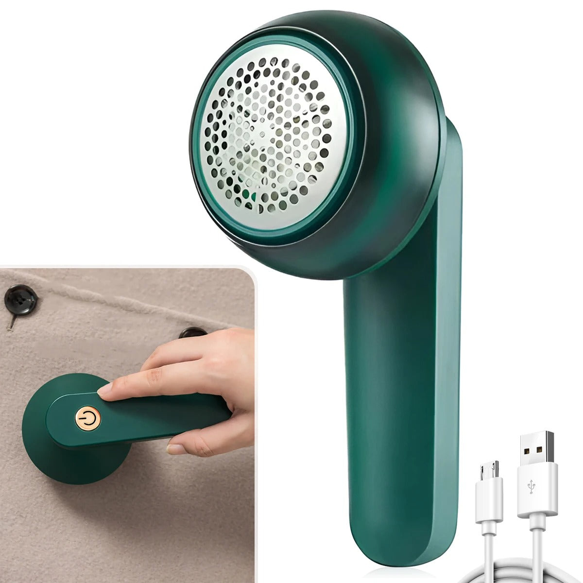 Keep your clothes and fabrics looking smooth, fresh and brand-new with our Electric Rechargeable Lint Remover — the perfect solution for removing fuzz, lint, hair balls and fabric pills from your favorite garments!