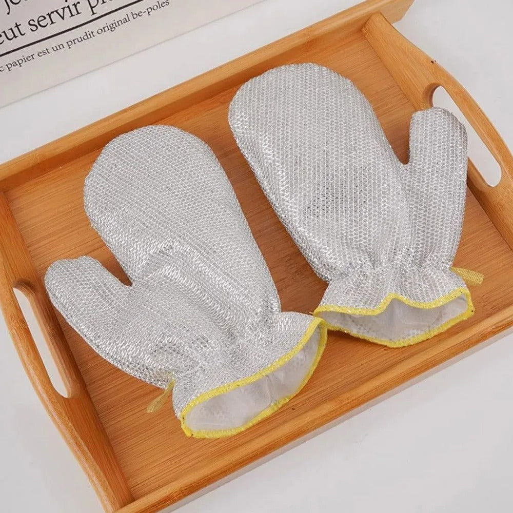 Rust Removal Cleaning Gloves Kitchen Insulation Gloves Steel Wire Dishwashing Cleaning Cloth Waterproof Pot Cleaning Gloves