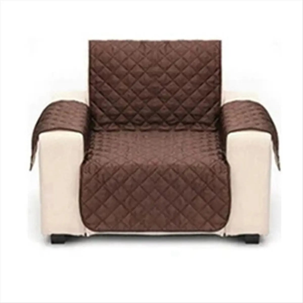 (Double SofaR COVER) EVERSIBLE WASHABLE COUCH Sofa COAT COVER - Brown