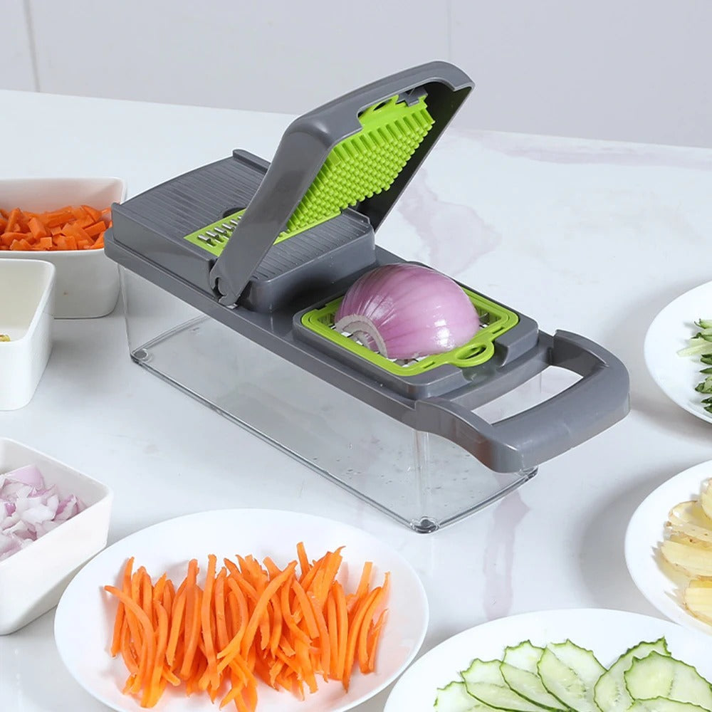 16-in-1 Multifunctional Vegetable Cutter & Slicer – Kitchen Tool with Interchangeable Blades
