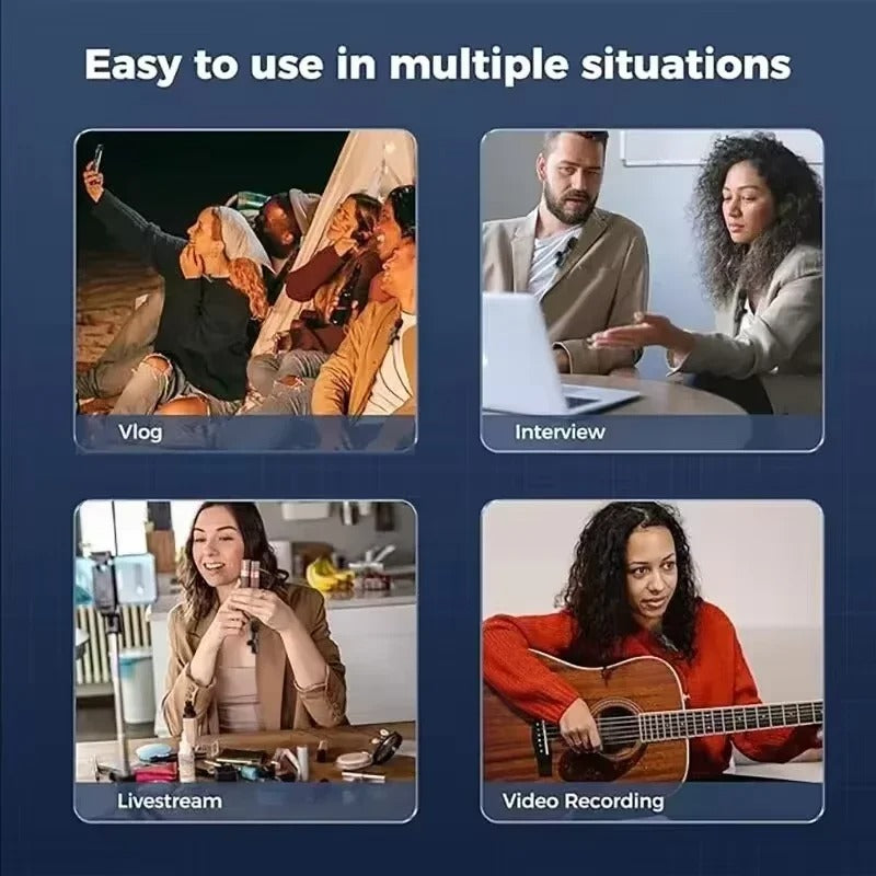 K11 Wireless Lavalier Microphone Professional for iPhone iPad Laptop Android Live Gaming Video Recording Interview Business