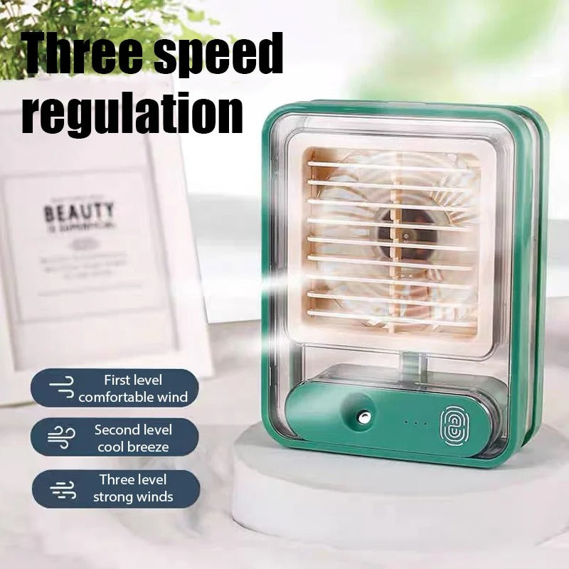 Portable Humidifier Air Conditioners Fan USB Electric Hydrocooling Fan LED Night Light Water Mist 3 in 1 Air Humidifie for Home